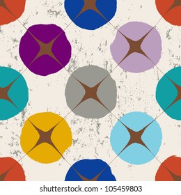 seamless background pattern, vintage/retro style, grungy