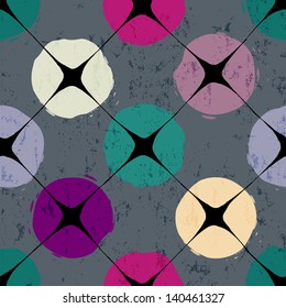 seamless background pattern, vintage/retro style, grungy