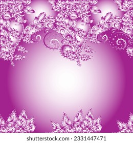 Seamless background pattern. Watercolor, hand drawn. Vector illustration. Wild flowers with leaves on neutral, purple and gray colors. Purple. Lilac. Frame.