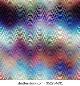 Seamless background pattern. Wavy lines of dots. 