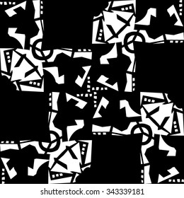 Seamless background pattern of white rectangular shapes