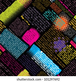 Seamless background pattern. Will tile endlessly. Text unreadable. Angle of 45 degrees
