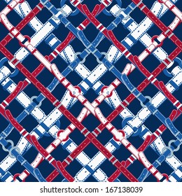 Seamless background pattern. Will tile endlessly. Pattern in military style with belts.Vector illustration