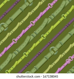 Seamless background pattern. Will tile endlessly. Pattern in military style with belts.Vector illustration