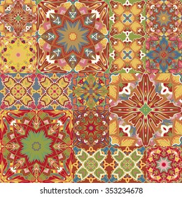Seamless background pattern. Will tile endlessly. Patchwork pattern
