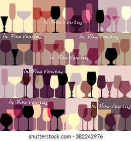 Seamless background pattern. Background for wine card with the inscription In Vino Veritas.