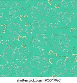 Seamless background pattern with yellow flowers in vector