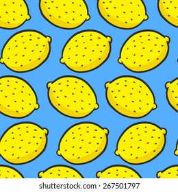 Seamless background with a pattern with yellow lemon