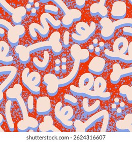Seamless background with paw print and bone