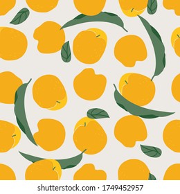 fondo transparente con melocotón y hojas, diseño vectorial para tela, papel.
