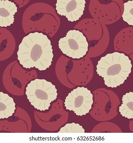 Seamless background. Peach. Nectarine. Pieces of fruit.