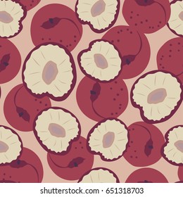 Seamless background. Peach. Nectarine. Pieces of fruit.