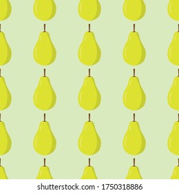 Seamless background of pear fruit. Pear flat style. Vector illustration.