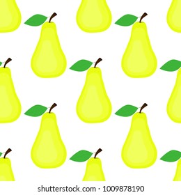 Seamless background, pear on white background.