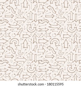 Seamless background with pencil sketch arrows. Seamless background Can be used for wallpaper, pattern fills, textile, web page background, surface textures. 