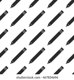 Seamless background with pencil symbol.