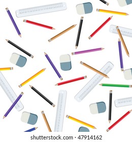 Seamless background with pencils and measuring lines