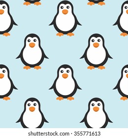 seamless background with penguins