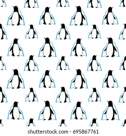 Seamless background with penguins.