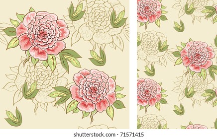 seamless background with peonies