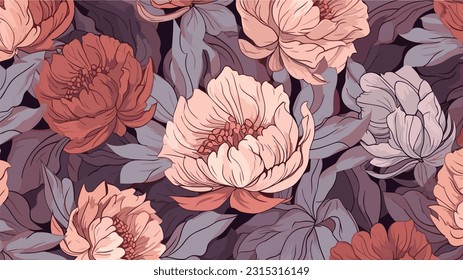 seamless background with peony 11