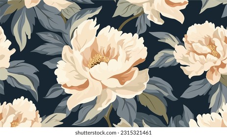 seamless background with peony 16