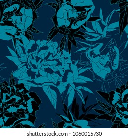 seamless background with peony
