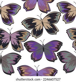 Seamless background is perfect for fabric, wallpaper, paper, textiles. Butterfly seamless pattern. 