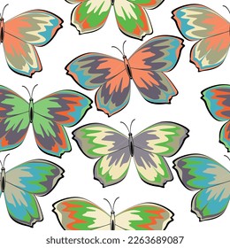 Seamless background is perfect for fabric, wallpaper, paper, textiles. Butterfly seamless pattern. 