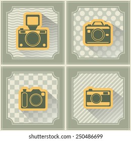 seamless background with photo camera symbols for your design