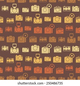 seamless background with photo camera symbols for your design