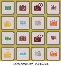 seamless background with photo camera symbols for your design