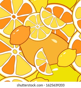 Seamless background with a picture of citrus fruits