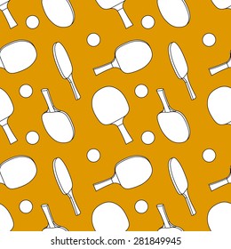 Seamless background with ping pong tennis racket