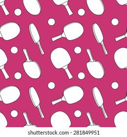 Seamless background with ping pong tennis racket
