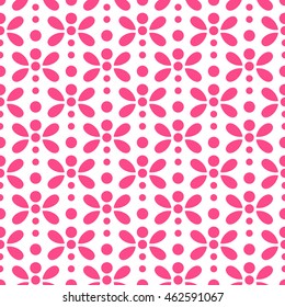 Seamless background of pink dragonflies and circles