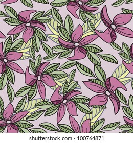 seamless background with pink flowers
