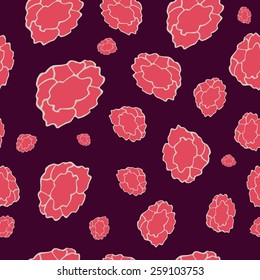 Seamless background with pink flowers, vector, card