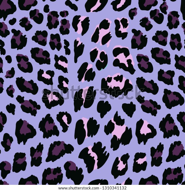 Seamless Background Pink Purple Leopard Spots Stok Vektör Telifsiz