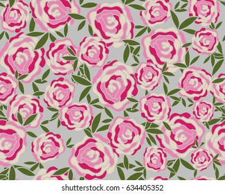 Seamless background with pink roses