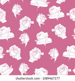 Seamless background with pink roses backdrop. Design greeting card and invitation of the wedding, birthday, Valentine s Day, mother s day, holiday, textile.