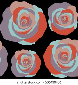 Seamless background in pink roses. Vector seamless background with colored spots.