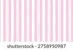Seamless background with pink stripes, cute pastel wavy lines, and girly hand-drawn verticals . Watercolor ribbons in doodle style. Rustic retro vector pattern of soft pink pastel wallpaper