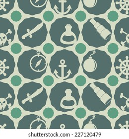 seamless background with pirate stuff
