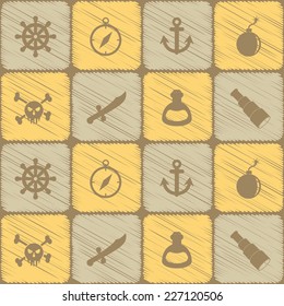 seamless background with pirate stuff