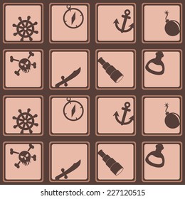 seamless background with pirate stuff