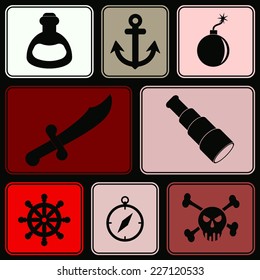 seamless background with pirate stuff