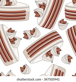 Seamless background of pistachio cake. 