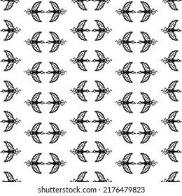 Seamless background Pixel art Bird. Graphics symbol. Vector pattern