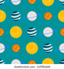 seamless background with planets of the solar system